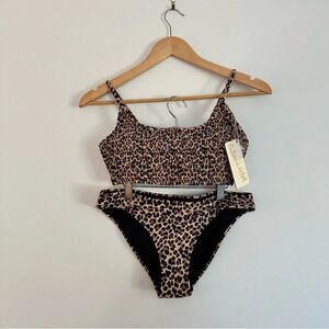 Cabana del sol cheetah print bikini size Medium